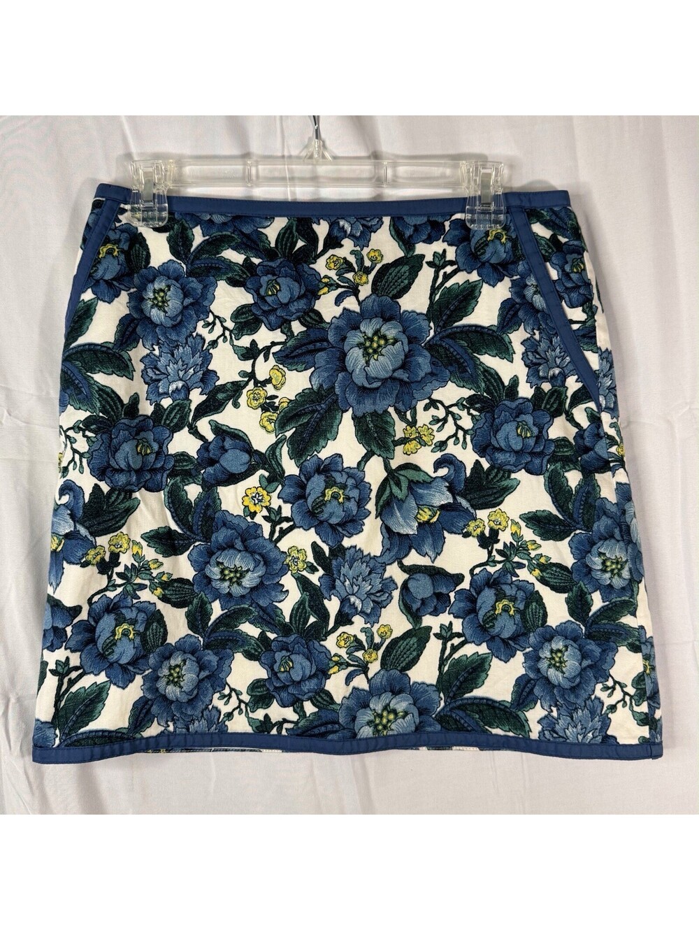 Ann Taylor LOFT Skort 4 Blue Floral Cotton Lined Mini Golf